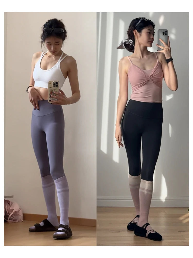 Women's High-Waist Butt-Lifting Yoga Leggings – Seamless Workout Tights