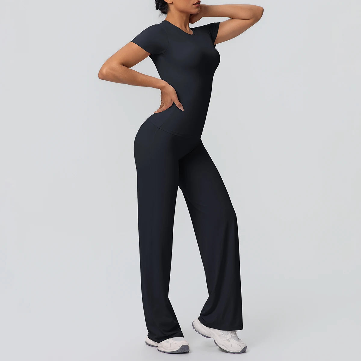 Women's Fitness Yoga Set – Slim Quick-Dry Top & Push-Up Pants