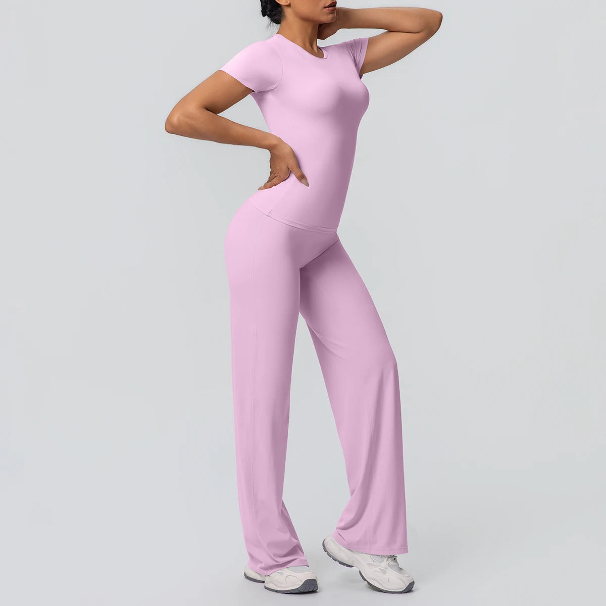 Women's Fitness Yoga Set – Slim Quick-Dry Top & Push-Up Pants