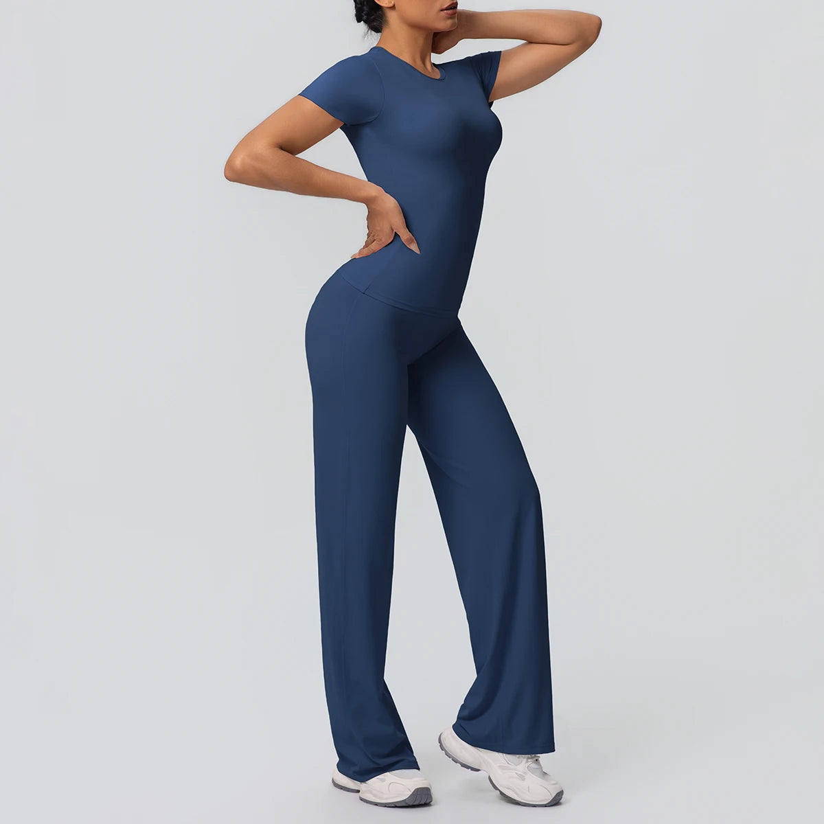 Women's Fitness Yoga Set – Slim Quick-Dry Top & Push-Up Pants