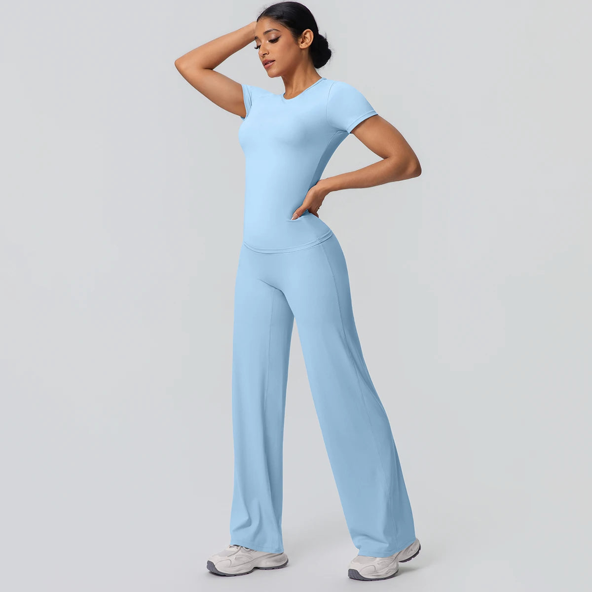 Women's Fitness Yoga Set – Slim Quick-Dry Top & Push-Up Pants