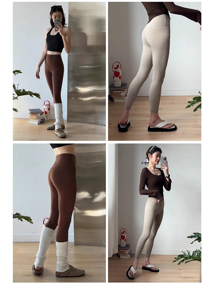 Women's High-Waist Butt-Lifting Yoga Leggings – Seamless Workout Tights