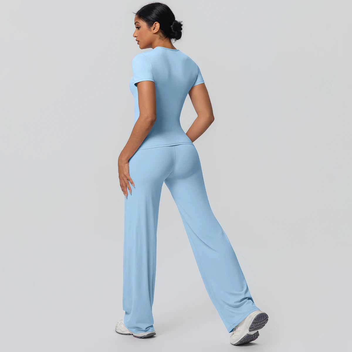 Women's Fitness Yoga Set – Slim Quick-Dry Top & Push-Up Pants