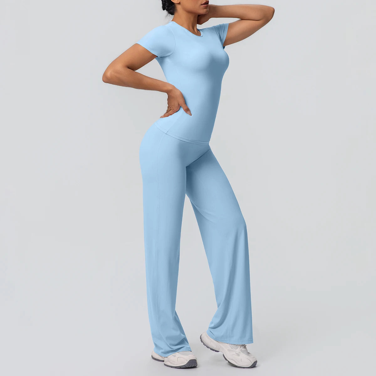 Women's Fitness Yoga Set – Slim Quick-Dry Top & Push-Up Pants