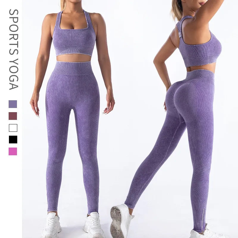 New Frosted Yoga Leggings Women Seamless Slim Leggings High Waist Running Sports Pants Hip Liftting Solid Color Knited Gym Pants