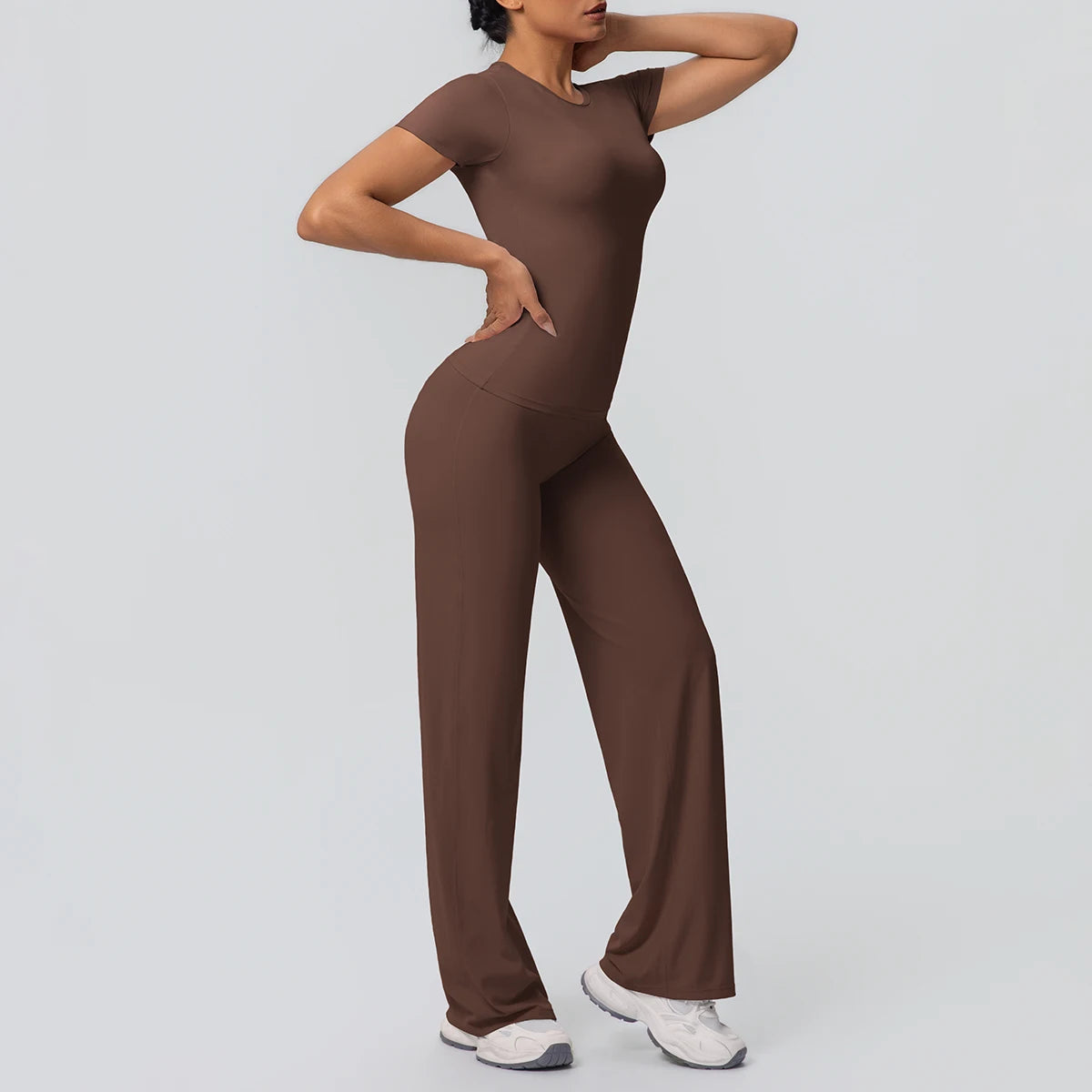 Women's Fitness Yoga Set – Slim Quick-Dry Top & Push-Up Pants